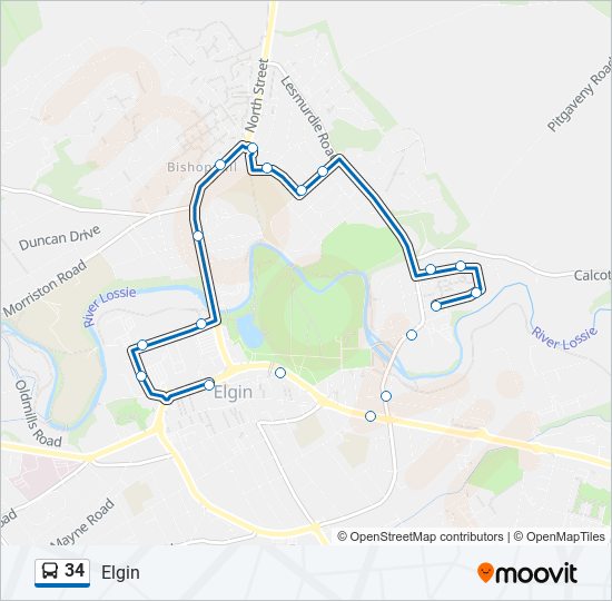 34 Bus Line Map