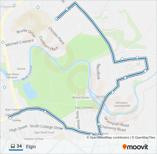 34 Bus Line Map