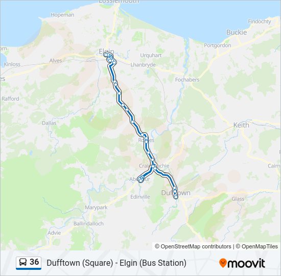 36 Bus Line Map