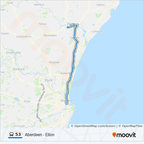 Bus 53 Route Map 53 Route: Schedules, Stops & Maps - Ellon (Updated)