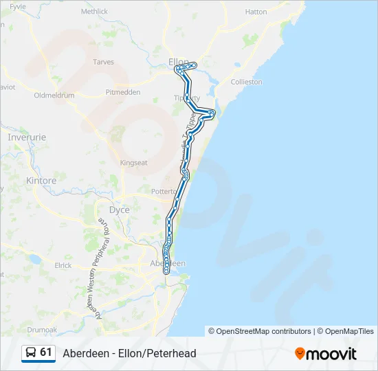 61 Bus Line Map