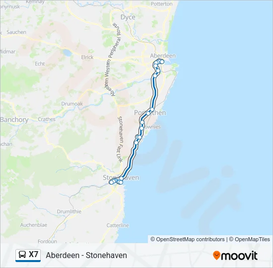 X7 Bus Line Map