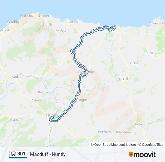 Bus 301 Route Map 301 Route: Schedules, Stops & Maps - Macduff (Updated)