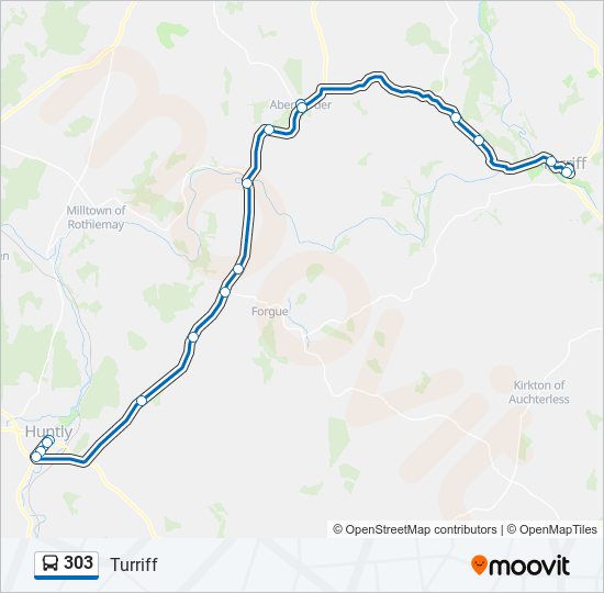 303 Route Schedules, Stops & Maps Turriff (Updated)