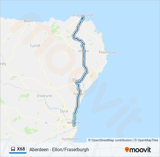 X68 bus Line Map