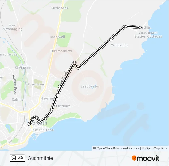 35 Bus Line Map