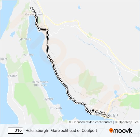 316 Route Schedules, Stops & Maps Garelochhead (Updated)