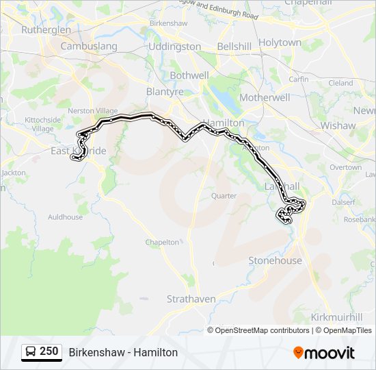 250 Bus Line Map