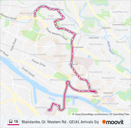 Bus 16 Route Map 16 Route: Schedules, Stops & Maps - Blairdardie (Updated)