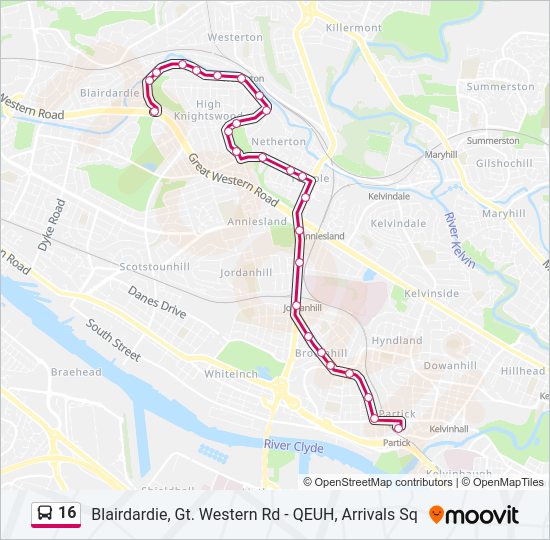 16 Bus Line Map