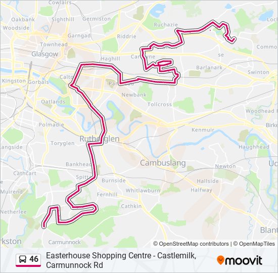 Bus 46 Route Map 46 Route: Schedules, Stops & Maps - Easterhouse (Updated)