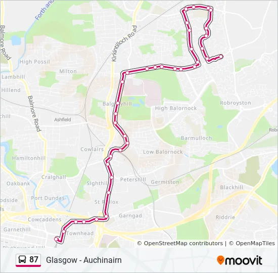 Bus 87 Route Map 87 Route: Schedules, Stops & Maps - Glasgow (Updated)