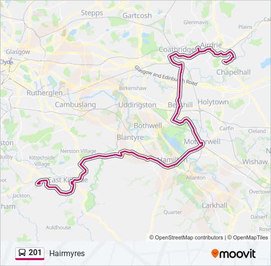 Bus 201 Route Map 201 Route: Schedules, Stops & Maps - Hairmyres (Updated)