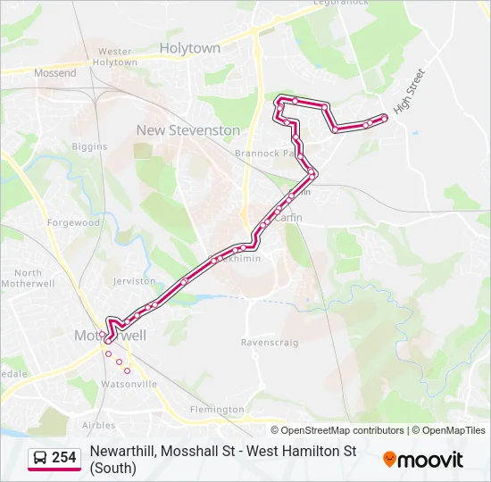 254 Bus Line Map