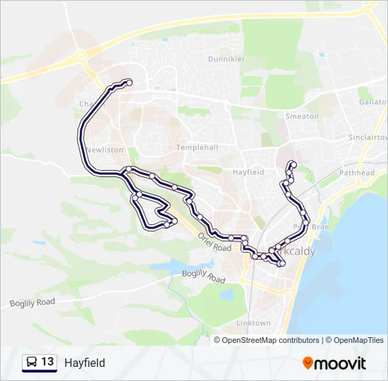 13 Bus Line Map