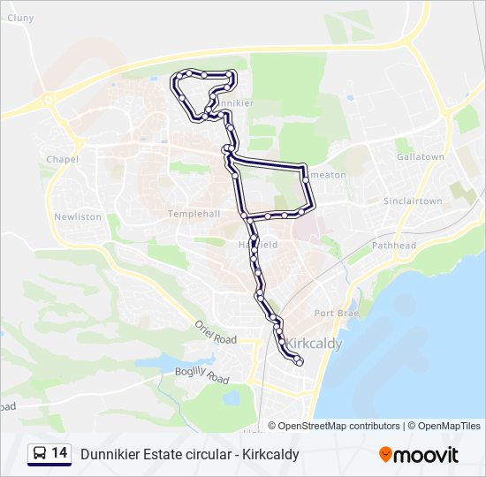 14 Route: Schedules, Stops & Maps - Kirkcaldy (Updated)