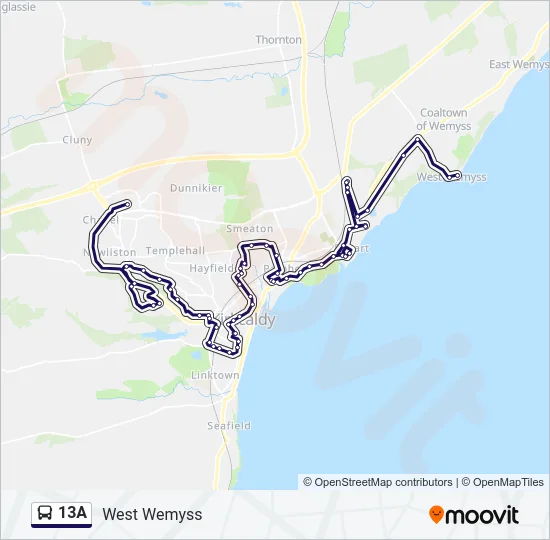 13A Bus Line Map