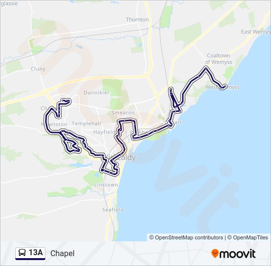 13A Bus Line Map