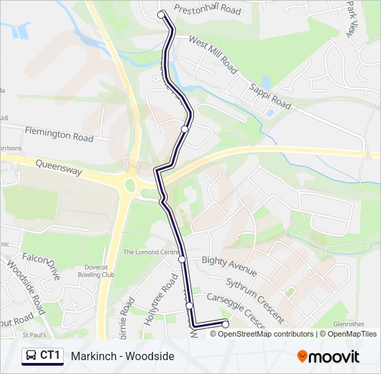 CT1 Bus Line Map