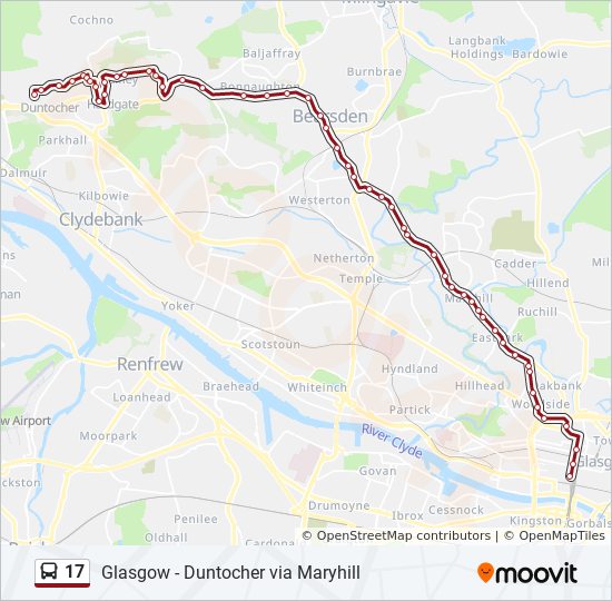 Bus 17 Route Map 17 Route: Schedules, Stops & Maps - Duntocher (Updated)