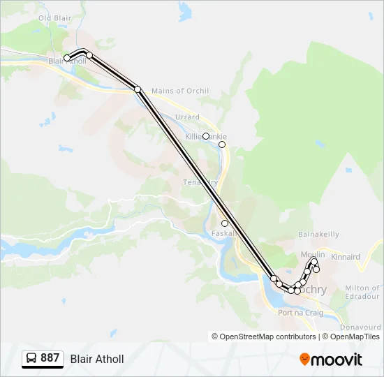 887 Bus Line Map