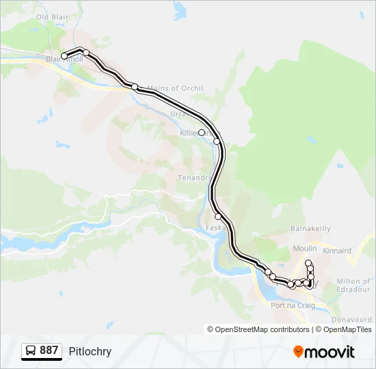 887 Bus Line Map