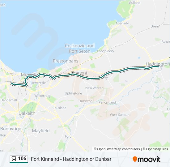 Bus 106 Route Map 106 Route: Schedules, Stops & Maps - Newcraighall (Updated)