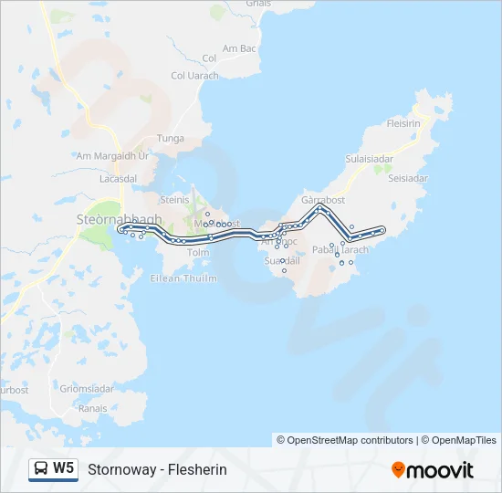 W5 Bus Line Map