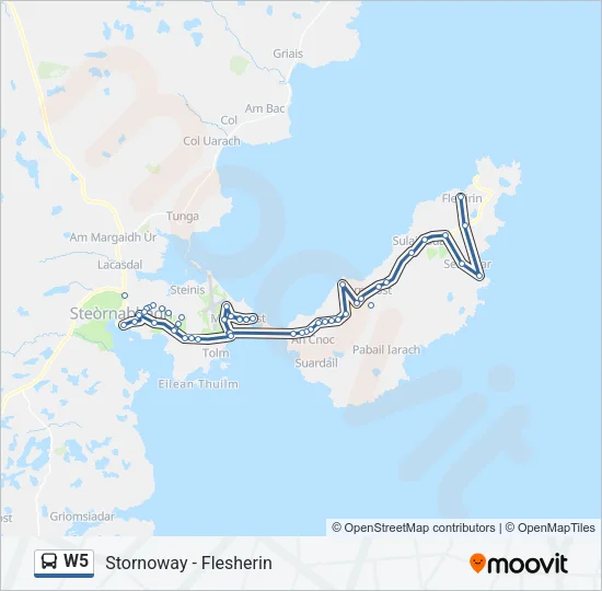 W5 Bus Line Map