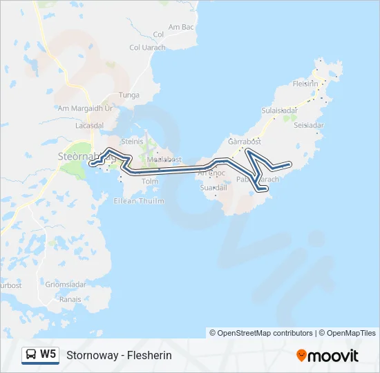 W5 Bus Line Map