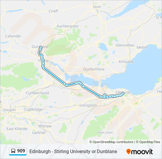 909 bus Line Map