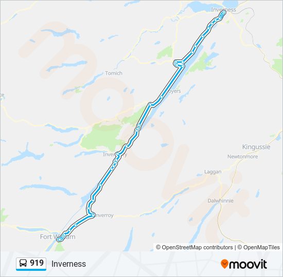 919 bus Line Map