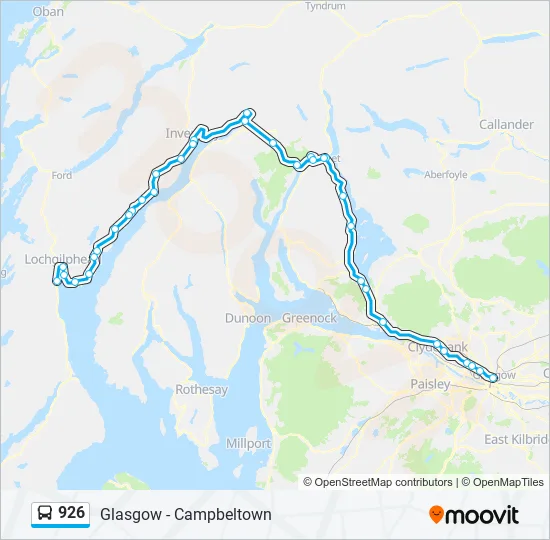 Bus 926 Route Map 926 Route: Schedules, Stops & Maps - Ardrishaig (Updated)