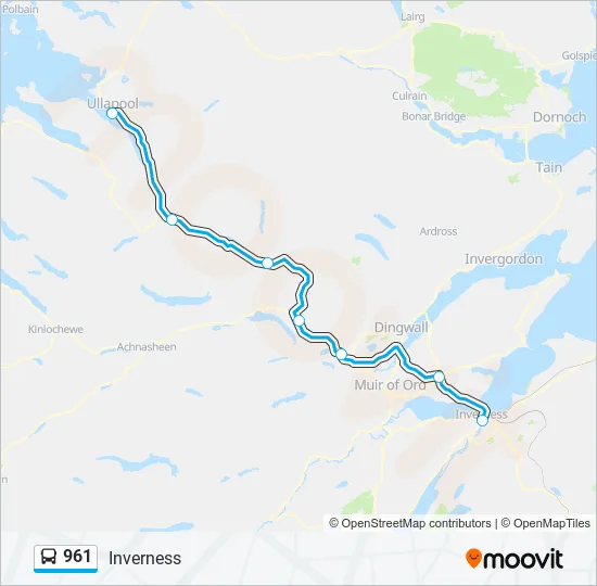 Bus 961 Route Map 961 Route: Schedules, Stops & Maps - Inverness (Updated)