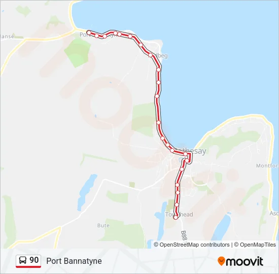 90 Bus Line Map