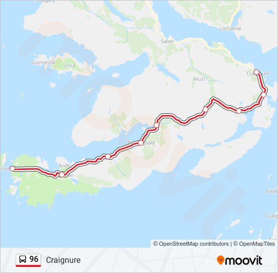 96 bus Line Map