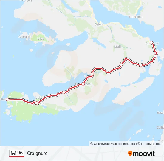 96 Bus Line Map