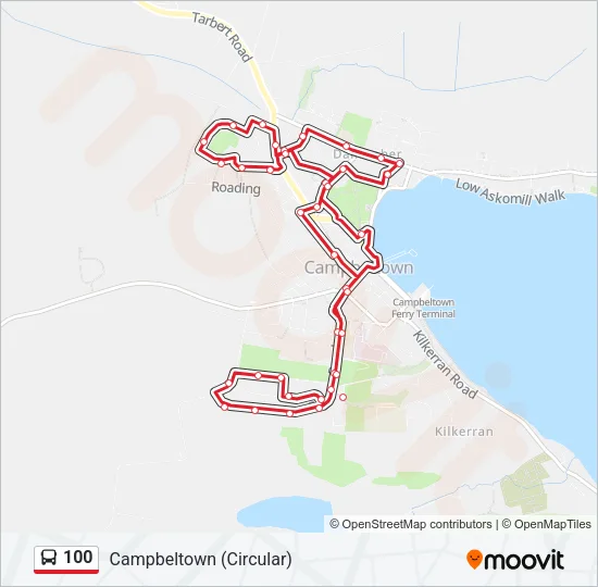 100 Bus Line Map
