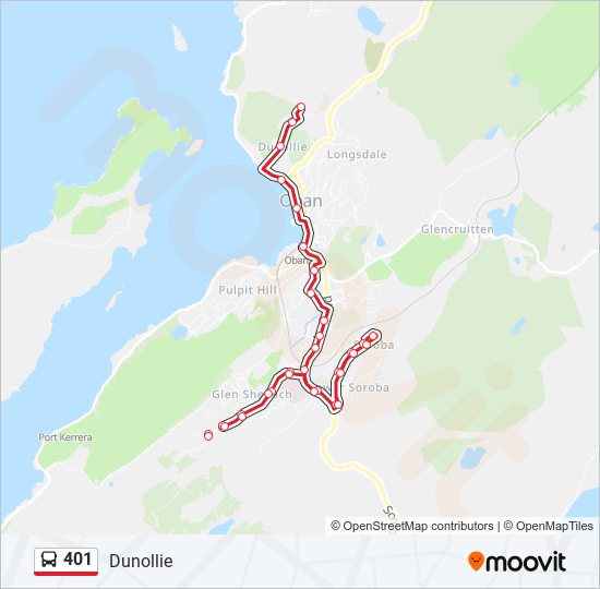 Bus 401 Route Map 401 Route: Schedules, Stops & Maps - Dunollie (Updated)