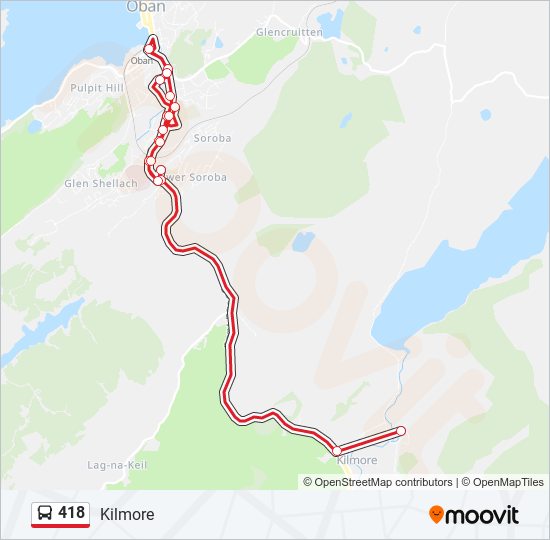 418 bus Line Map