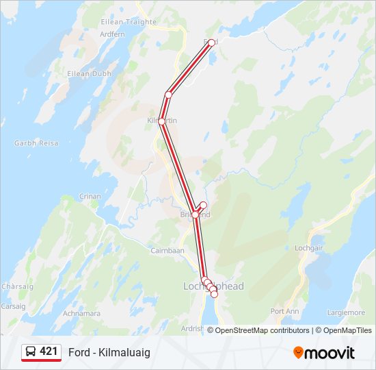 421 bus Line Map