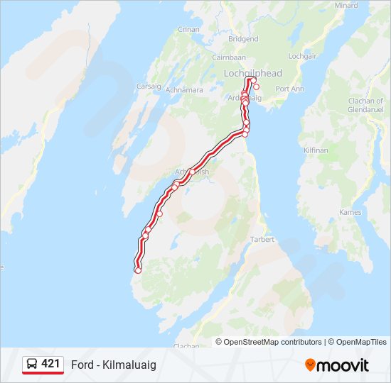 421 bus Line Map