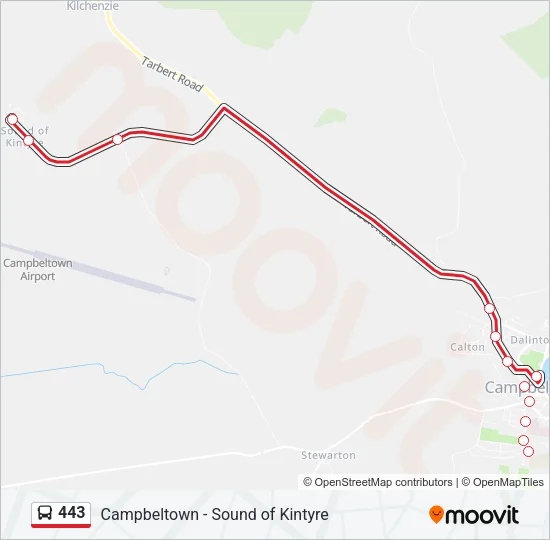 443 Bus Line Map