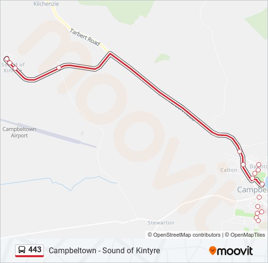 443 bus Line Map