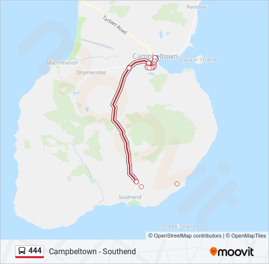 444 bus Line Map