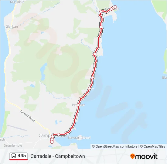 445 Bus Line Map