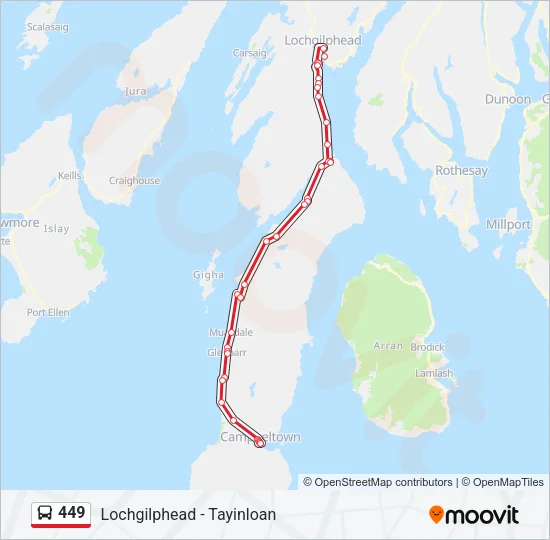 449 Bus Line Map