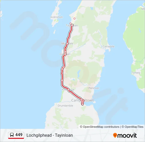 449 Bus Line Map