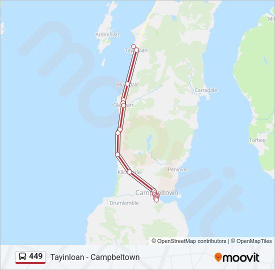 449 Bus Line Map
