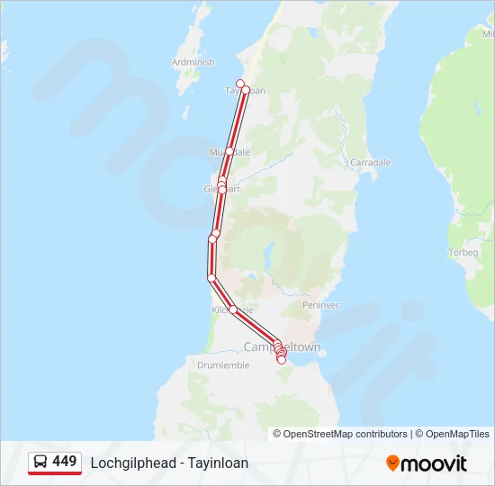 449 Bus Line Map